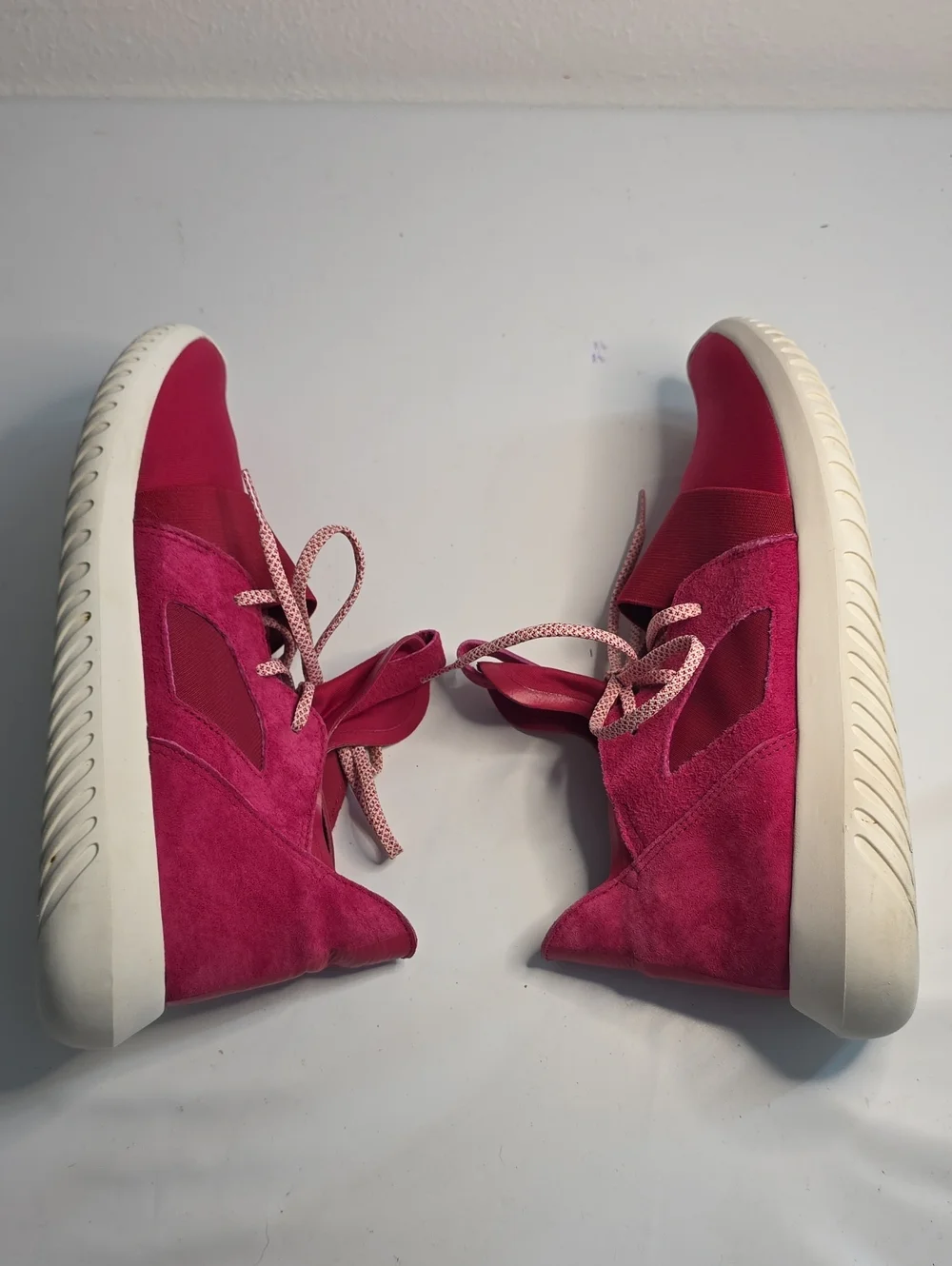 ADIDAS TUBULAR DEFIANT UNITY PINK SUEDE BOOTIE SNEAKERS LADIES 9 VGUC CUTE